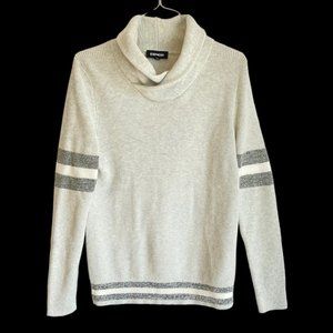 NWOT EXPRESS Med-Weight Cotton Knit Pullover Sweater w/Shawl Collar XS Varsity